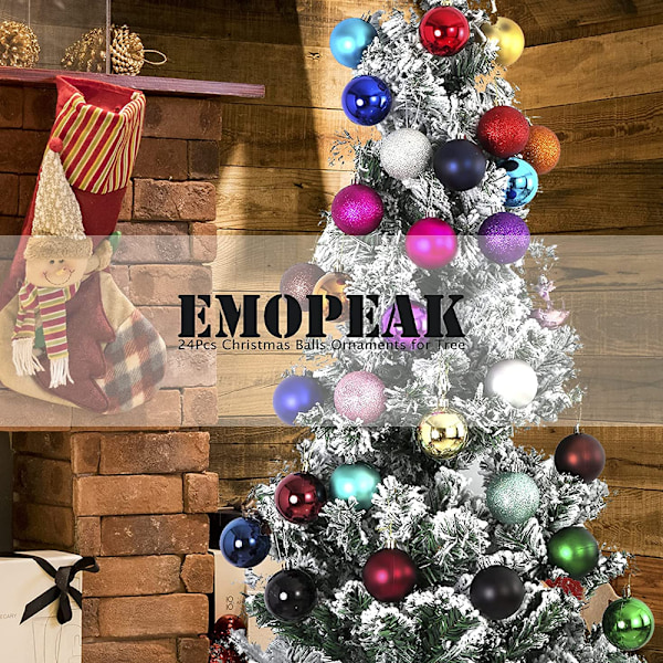 24 Pieces 4cm Shatterproof Christmas Ball Ornaments for Xtmas