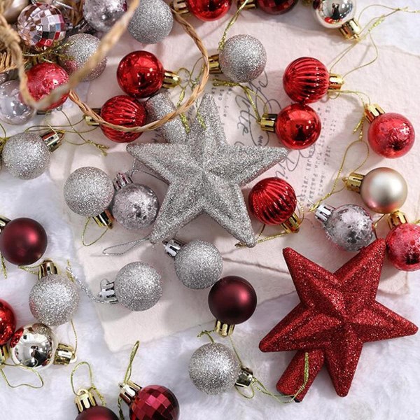 30 PCS Christmas Balls Ornaments Christmas Ball Set 3cm/1.18"