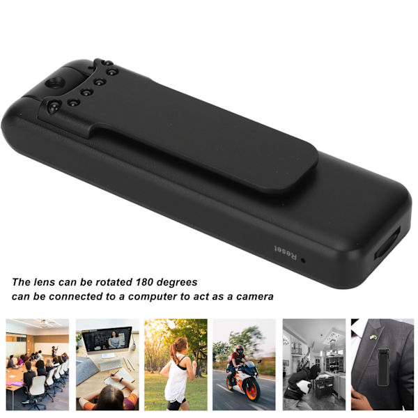 Mini Röst- och Videoinspelare 1080P Mörkerseende Effektvisning Mini Kroppskamera för Brottsbekämpning