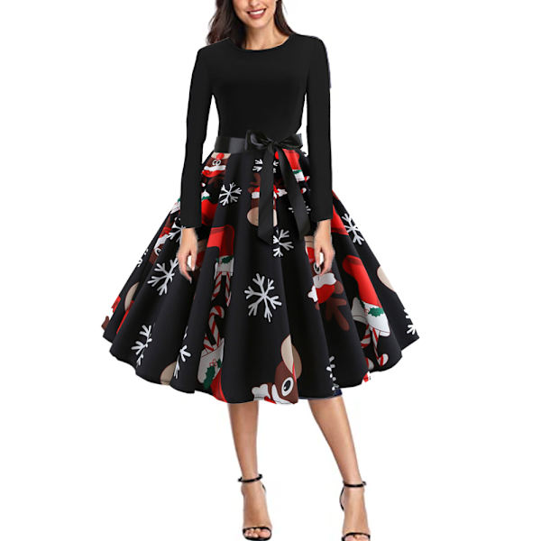 Women's Vintage Christmas Dress Cocktail Party Dress Holiday