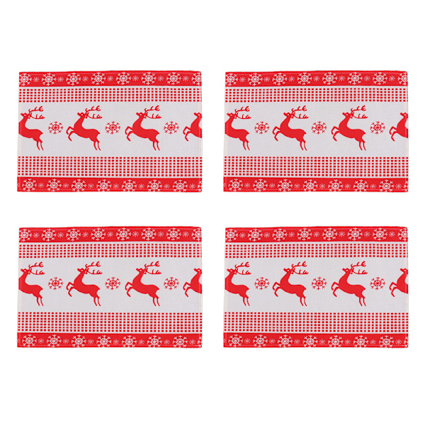 Christmas Table Mats Placemats Set of 4 Winter Holiday Xmas