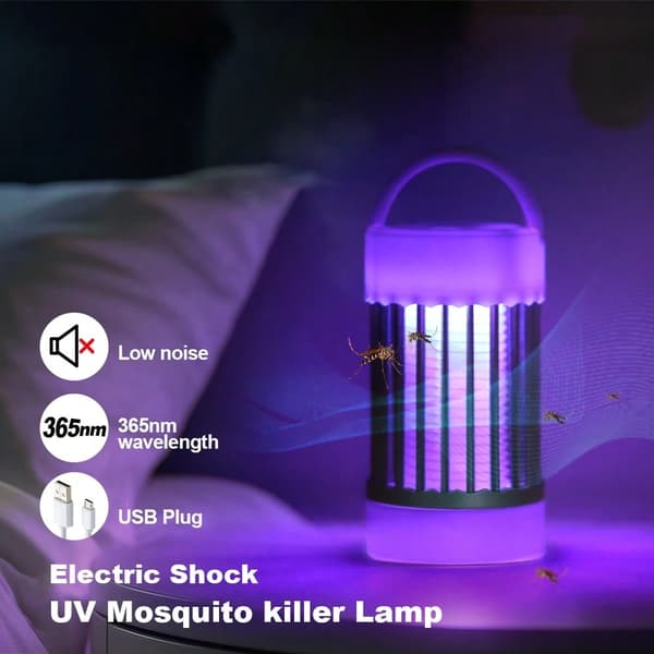 Elektrisk myggdödarlampa, UV-insektsfälla, USB 5V, Vit