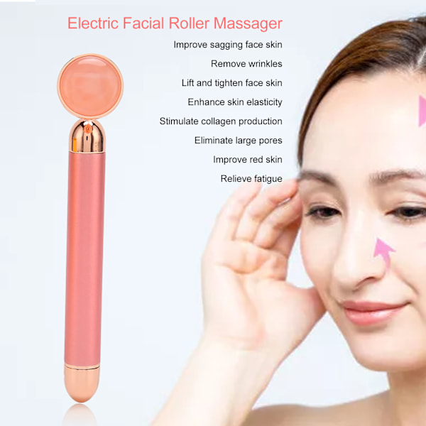 Elektrisk Jade Roller för Ansiktsbehandling, Stimulerar Cirkulationen med Högfrekvent Vibration för Förbättrad Hudvårdsrutin, 2 i 1 Vibrerande