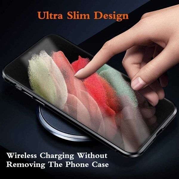 Samsung S21 Plus Heltäckande Premium Skal Glassback V4 Svart