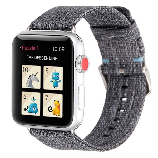 Apple Watch Series 5 40 mm klockarmband i nylon - Grå Silvergrå