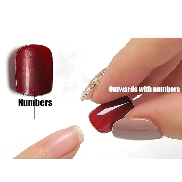 Medium Coffin Press on Nails, Blå Gradient Falska Naglar, Glitter