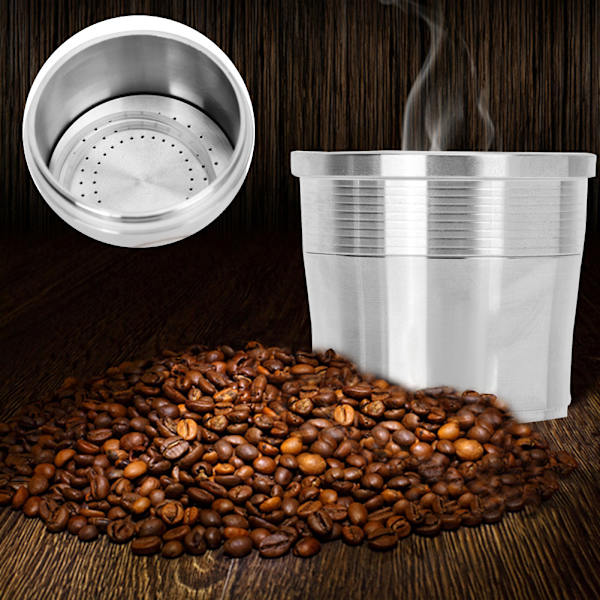 Rostfritt stål Påfyllningsbar Återanvändbar Kaffe Kapsel Pod Kaffe