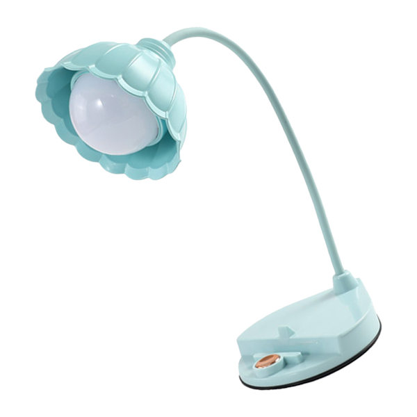 LED-läslampa i plast, blomformad, touch-känslig, USB-laddning, hopfällbar bordslampa för sovrum och sovsal