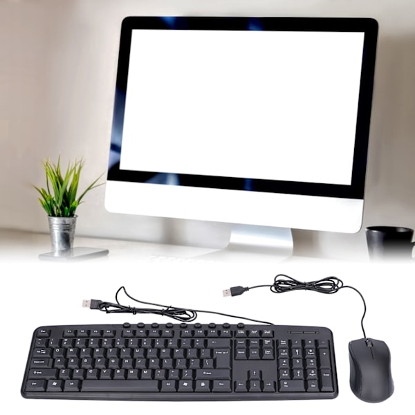Trådbundet tangentbord och mus-kombination USB Skrivbord Bärbar dator Tillbehör för hemmakontor