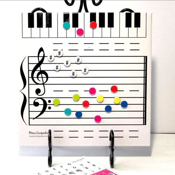 Magnetisk whiteboard-tavla för noter och läsning för musikundervisning