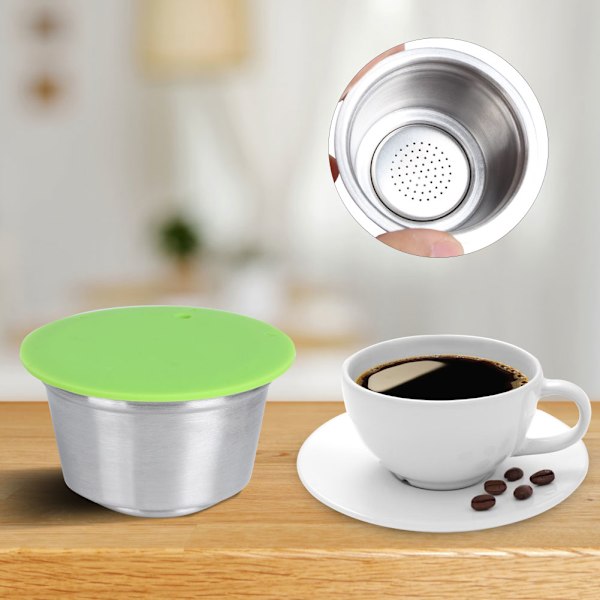 Rostfritt stål återanvändbar påfyllningsbar kaffekapselkopp passar för