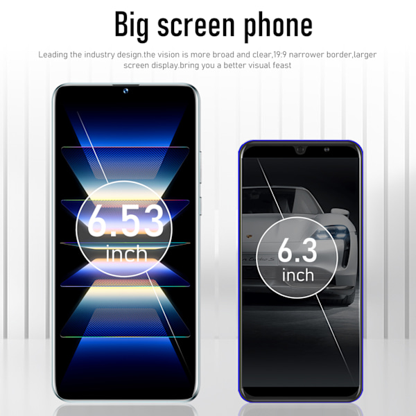 K60 6.53in Drop Sreen Smartphone Ansiktsupplåst Telefon 6GB RAM 128GB ROM 4G 5GWIFI För Android 12 System 100‑240V Grön EU-kontakt