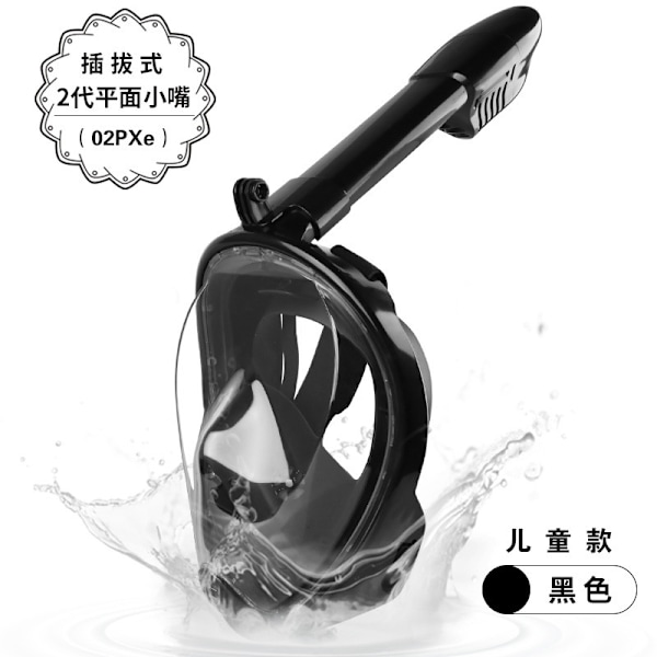 Helmask Snorkelmask med Avtagbar Kamerahållare, Anti-Dimma och Vikbar Design, Avancerat Andningssystem för Säker Snorkling för Vuxna/Barn