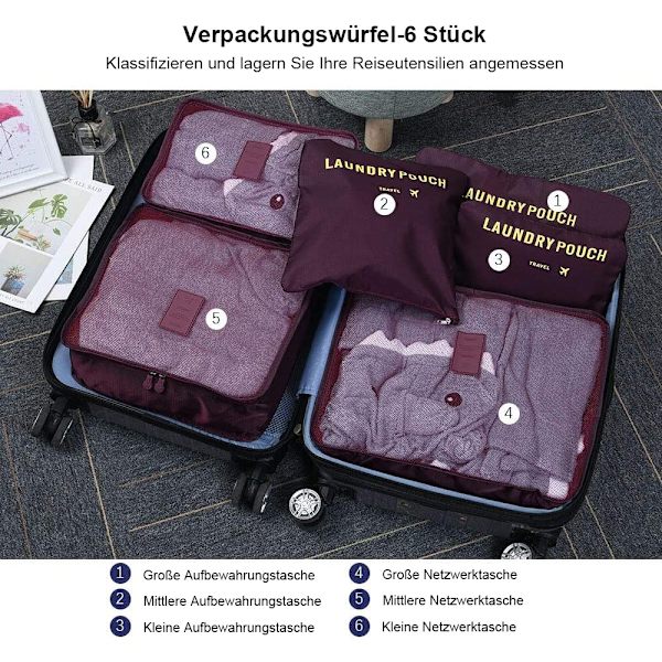 8 Set Packkuber i Olika Storlekar Packningsorganisatör för Resor