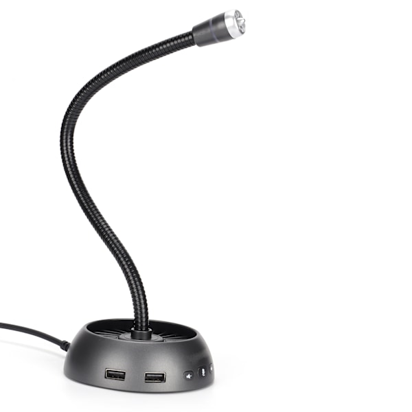 HXSJ USB Mikrofon Klar Ljudkvalitet MIC Drivrutinsfri HUB Dockningsstation Rösttub för Spel Chatt Konferens