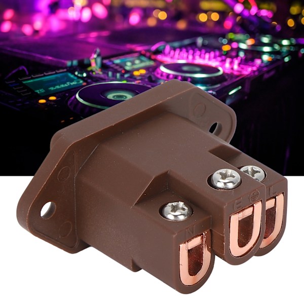 Monosaudio IEC-kontakt Ändstycke Ren Koppar Strömkabel Kontaktuttag 100‑250V Brun IC71 (C)