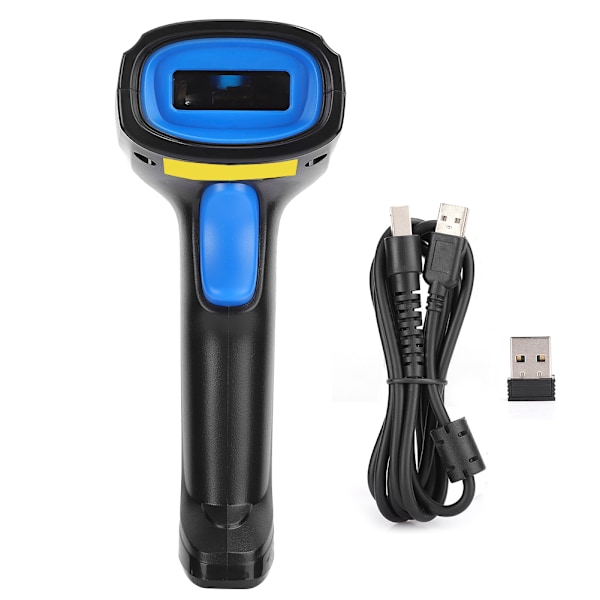 Laser Scanner Streckkodsläsare 1D 2.4G Trådlös + Kabelansluten IP54 ABS-skal Slitstark Anti-Fall Trådlös Scanner YHD-1100LW