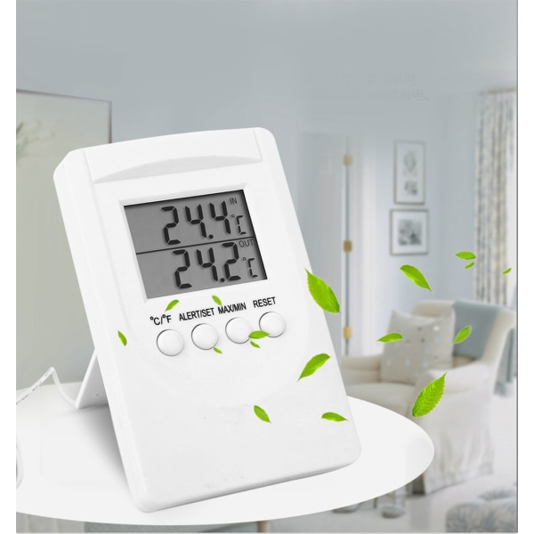 Digital termometer inomhus/utomhus temperaturmätare med larm
