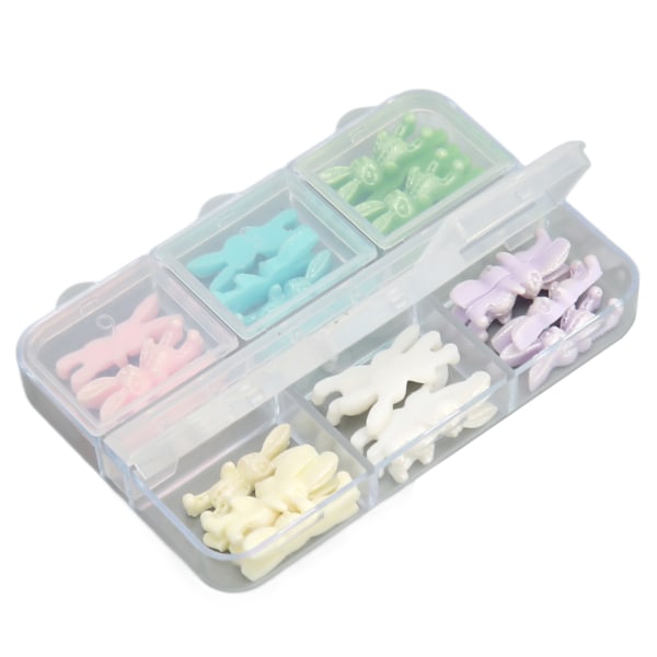 1 Ask Kanin Nagelkonst Dekoration Bärbar Säker Resin Nagelkonst Ornament för Höst Vinter