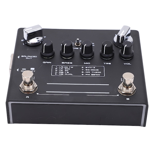 Digital Preamp Effekt Gitarr Stompbox Dubbel Kanal 18 Toner Ljudtillbehör DC 9V 320mA
