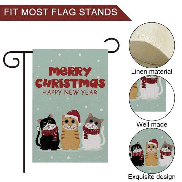 Winter Christmas Garden flag, linen double sided digital print