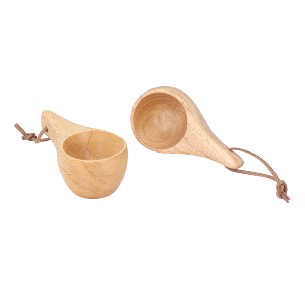 2 st Camping Mug Dricka Te Kopp Gummi Trä Mini Bärbar