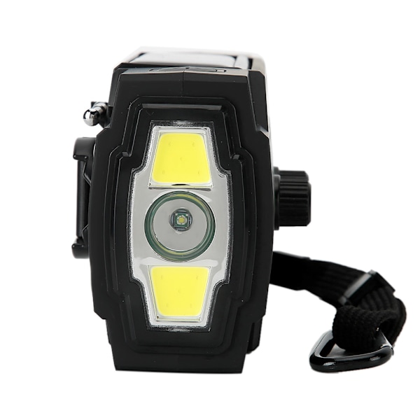 MD‑090P Solardriven Handvevsficklampa Alarmradio USB-laddning FM/AM/NOAA Vågband Svart EU-version
