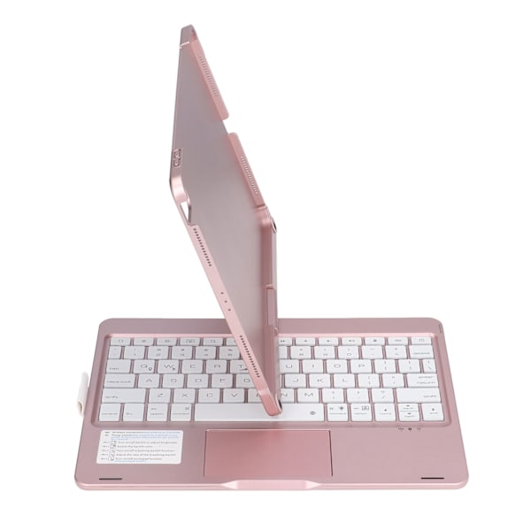 Tangentbordsfodral för iPad 11 tum 10,9 tum, Bakgrundsbelyst med Trackpad och Bluetooth, 360° Roterbart Skyddsfodral Roséguld Kompatibelt med iOS-surfplatta