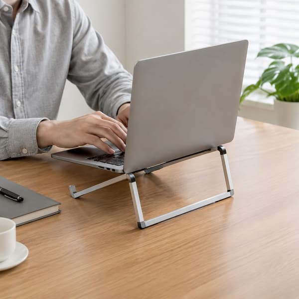 Bärbart laptopställ, datorställ för skrivbord, hopfällbart laptopställ i metall
