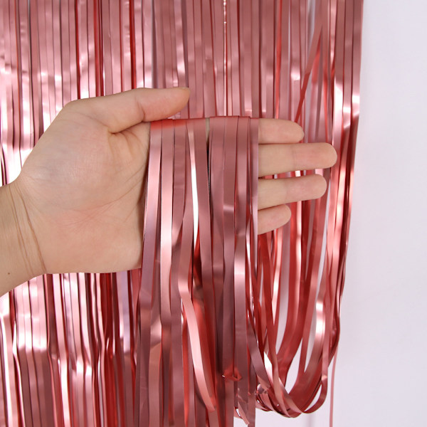 2 Pack Metal Foil Matte Tassel Curtain Party Decor For Props