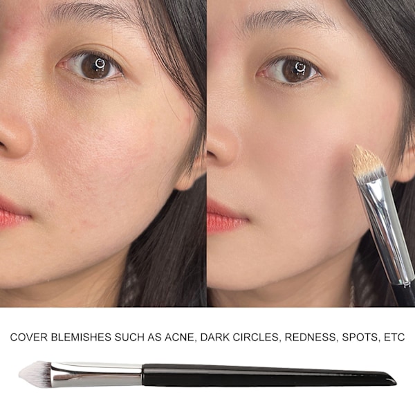Bärbar Concealer- och Highlighterborste, Premiummaterial Garanterar Hållbarhet och Mjukhet, Triangulär Huvuddesign för Anpassningsbar Täckning,