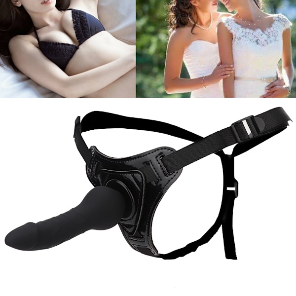 Vuxenleksak för oförglömliga stunder, mjukt nylon veganskt läder justerbar strap-on sele med metall O-ringar för säker fastsättning, vibrerande