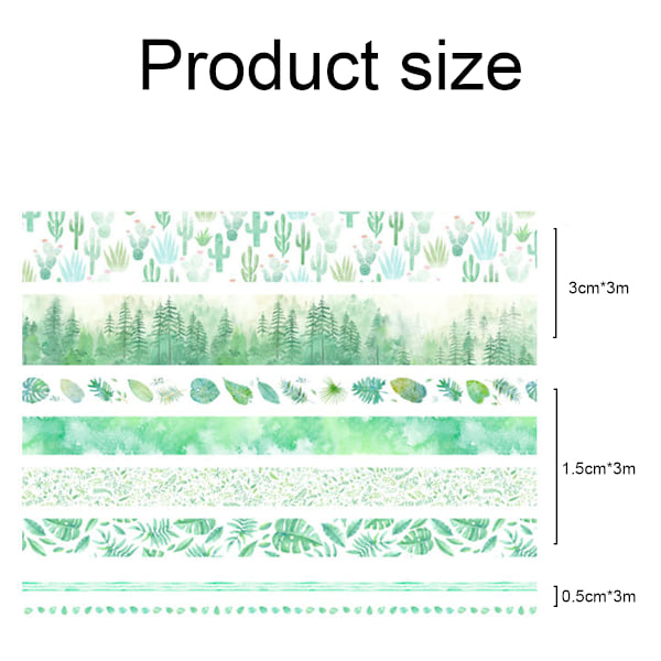 Grön växt Washi tejp set, perfekt för Bullet Journal-tillbehör,