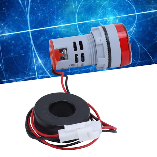Digital Strömmätare Universal Amperemeter Signalindikatorlampa Ljus AC 220V AD16‑22DSARöd