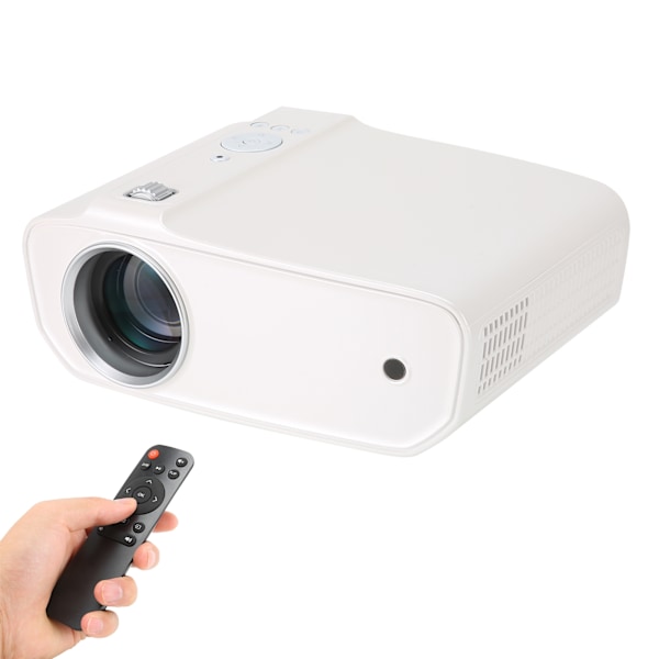 Mini Projektor Full HD 1080P LED Portabel Pärlvit Hemmakontor Projektionsutrustning AU-kontakt