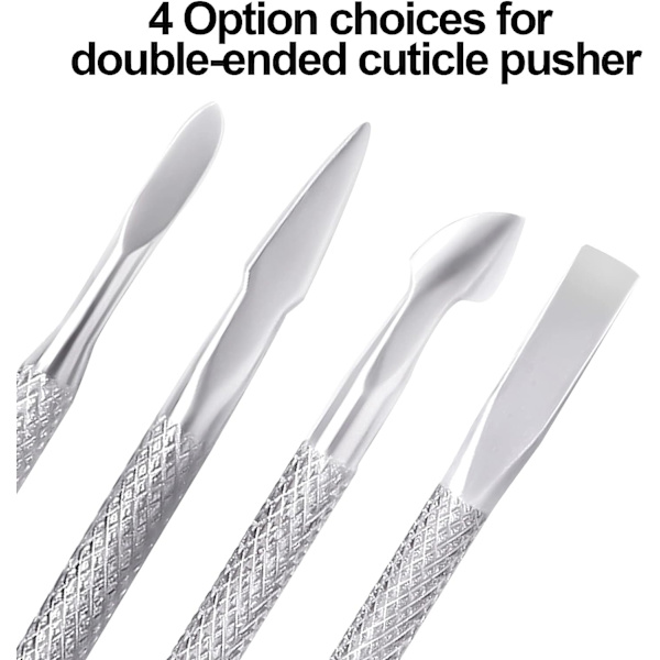 4 st Cuticle Nail Pusher Peeler Set, Dubbelsidig Cuticle