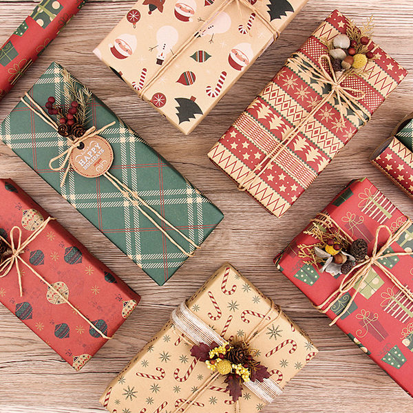 1 set Christmas Gift Wrapping Paper, Folded Paper, with