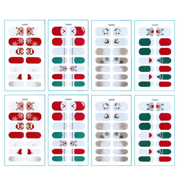 Christmas Nail Wraps， Nail Cute Gel Nail Stickers Self