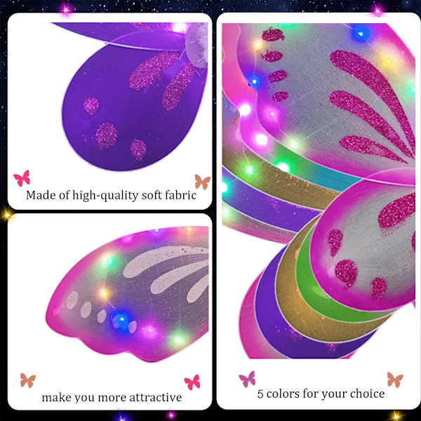 LED Dress Up Wings Flashing Angel Wings Light Up Butterfly