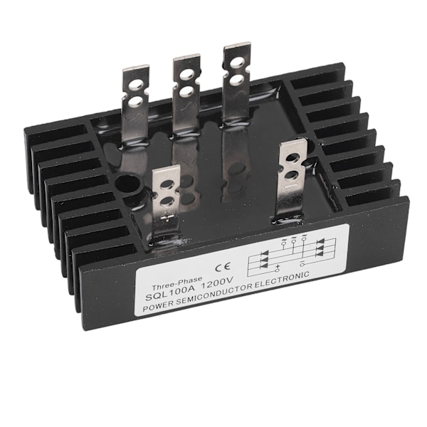 Hög Effekt Likriktare Diodbrygga Spänningsregulator 3-fas 100A 1200V Modul med Kylare