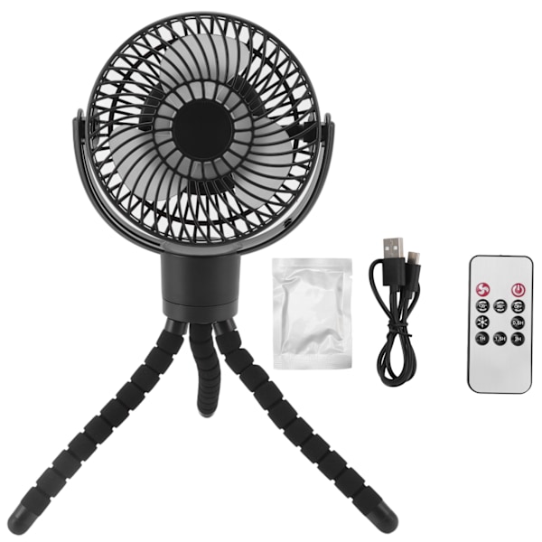 Stark Vind Barnvagn Fläkt, Portabel Med Oscillerande Funktion Och Flexibelt Stativ För 360° Rotation, Lågt Ljud &amp; Mångsidig För Alla Dina