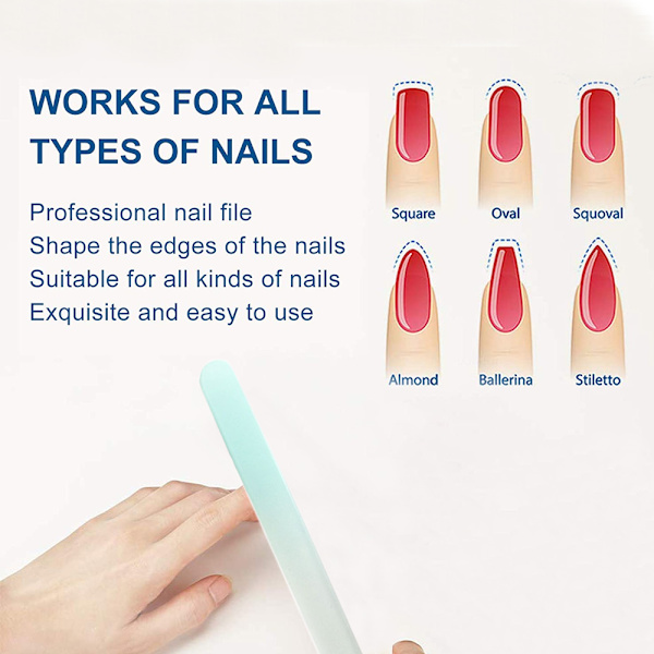 20 st kristallglas baby nagelfilar buffer mini manikyrset