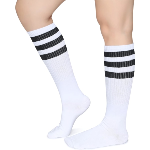 Henwarry Classic Triple Stripes över Calf Cotton Retro Tube