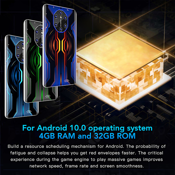 7-tums Tablet Grön 1960x1080 IPS 4GB RAM 32GB ROM MT6592 8 Kärnor CPU för Android 10 Dubbel Kamera Tablet PC 100‑240V EU-kontakt