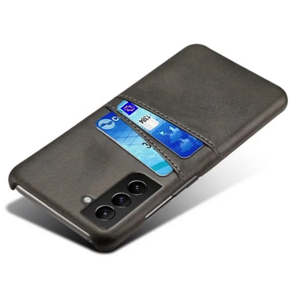 Samsung S22 - Läder Skal 2-FACK Svart Black