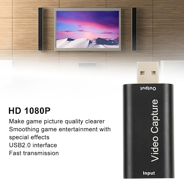 1080P Mini Video Capture Card UB2.0 HDMI Videoinspelningsbox för PS4 Spelkonsol