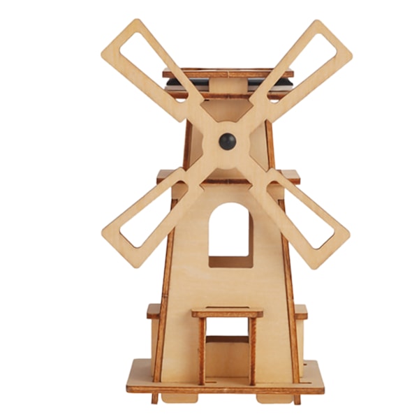 3D Trä Solcellsdriven Pussel Leksak DIY Träpussel Modell Byggsats för Barn