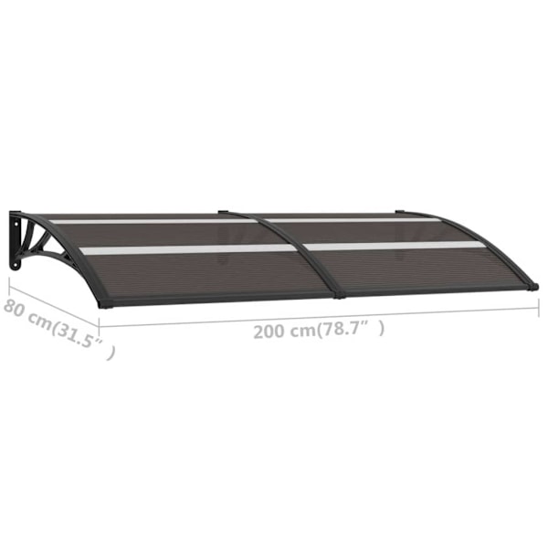 vidaXL Entrétak svart 200x75 cm PC Svart