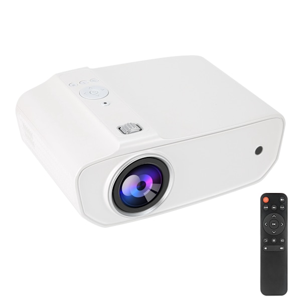 Mini Projektor Full HD 1080P LED Portabel Pärlvit Hemmakontor Projektionsutrustning US-kontakt