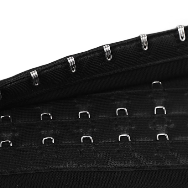 Högmidjad Korsett Polyamidfiber Knäppt Stussförstoring Tummy Control Korsett för Vardagslivet Svart M